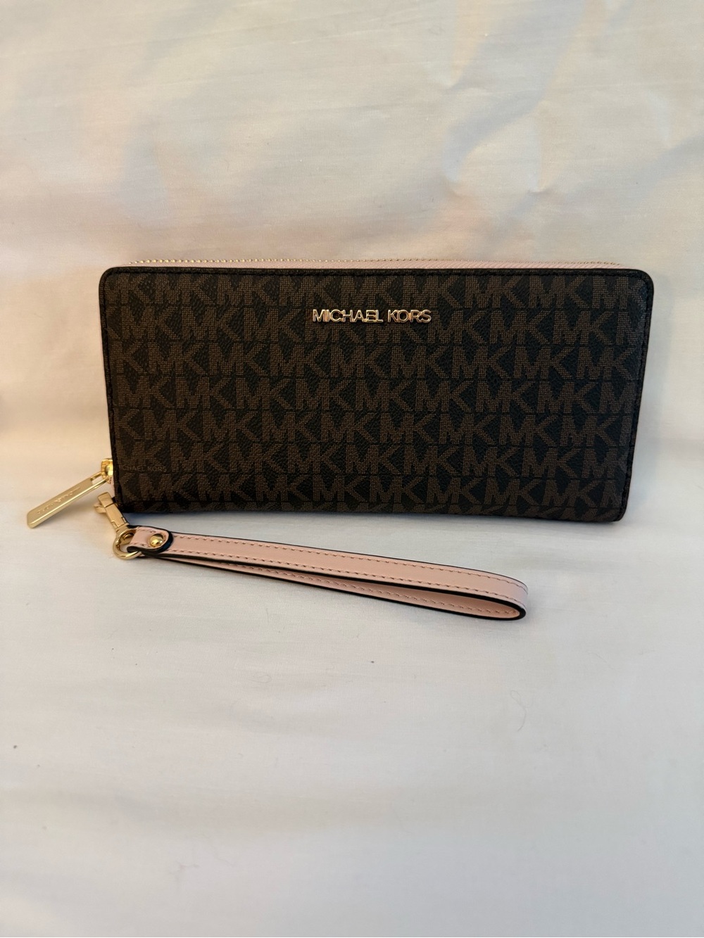 Michael Kors Continental Wallet Brown Pink - Picture 1 of 3